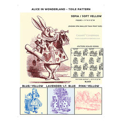 Alice in Wonderland Toile Colorways from Casart wallcovering - Wallpaper