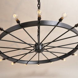Form & Reform - Horseless Carriage Wheel, 48", offset spokes - Chandeliers