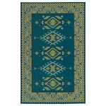 Kaleen - Lee Boulevard Collection Blue 1'9" x 3' Rectangle Indoor-Outdoor Throw Rug - The Lee Boulevard home inspires the Lee Boulevard Collection in the center of Kansas City. Nestled on 4 acres, this home offered a feeling set apart from the city. This collection was born with a little bit of country in the sprawling cityscape. The Lee Boulevard Collection is traditional with a touch of contemporary. Each rug represents a conventional design and showcases a color palette from warm and muted to bold and bright. These rugs will add life to your outdoor living space. These rugs are machine made in India from 100% polypropylene. They are open backed and lightweight, making them easy to move.