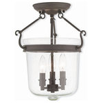 Livex Lighting - Livex Lighting 50493-07 Winchester - 14.75" Three Light Flush Mount - Canopy Included: TRUE  Shade InWinchester 14.75" Th Bronze Seeded Glass *UL Approved: YES Energy Star Qualified: n/a ADA Certified: n/a  *Number of Lights: Lamp: 3-*Wattage:60w Candelabra Base bulb(s) *Bulb Included:No *Bulb Type:Candelabra Base *Finish Type:Bronze