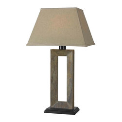 Kenroy Home Egress Outdoor Table Lamp in Natural Slate - Outdoor Table Lamps