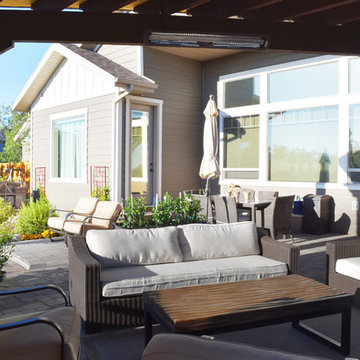 Timber Pavilion w/ Fireplace, Waterfall Fountains & BBQ Bar