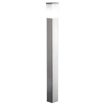 1x60W Outdoor Post Light, Stainless Steel Finish & Opal Frosted Glass