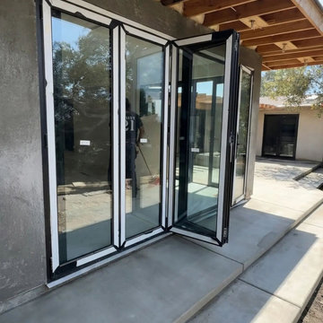 Heavy-Duty Black Aluminum Bi-Fold Patio Door System Installation