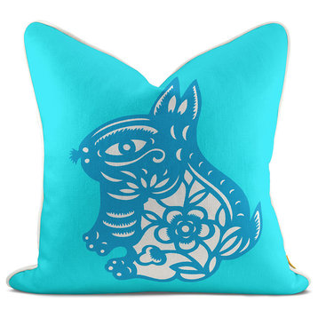 Rabbit Aqua Pillow Case