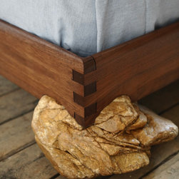 Walnut Stone Plinth Bed - Bed Frames