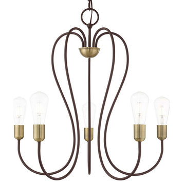 Livex Lighting 41365 Lucerne 5 Light 24"W Abstract Chandelier - Bronze with