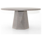Four Hands - Bowman Outdoor Dining Table - Grey-finished concrete forms a faceted base for impact from every angle. A roomy, rounded top is ready to welcome guests indoors or out. Cover or store inside during inclement weather and when not in use.