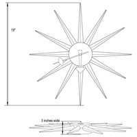 Maxi Modern Design Colorful Star Silent Non-Ticking Wall Clock, Pink, MCL18PK