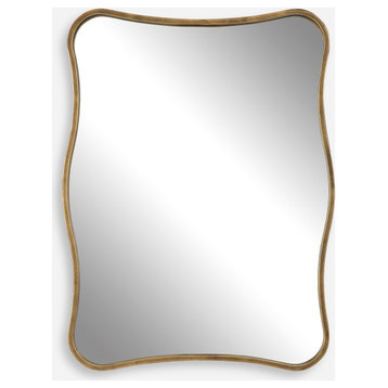 Pavia Wall Mirror, Antiqued Gold