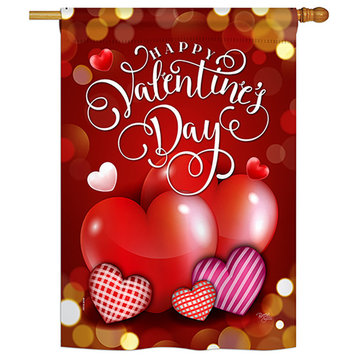 Beloved Valentine's Day Spring Valentines Vertical 28"x40" Double Sided Flag, 28