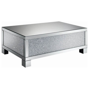 Coaster Contemporary Glass Rectangular Coffee Table in Mirrored