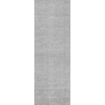 Hand-Tufted Trellis Rug, Gray, 2'6"x8'runner