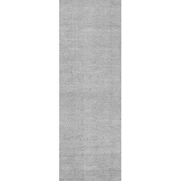 Nuloom Hand-Tufted Trellis Rug, Grey 2'6"x8'runner