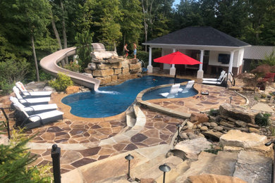 This is an example of a contemporary pool in Huntington.