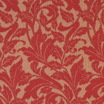 Red Leaves Outdoor Indoor Marine Upholstery Fabric By The Yard