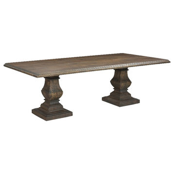 World Interiors Toulon 98" Mango Wood Dining Table in Dark Brown