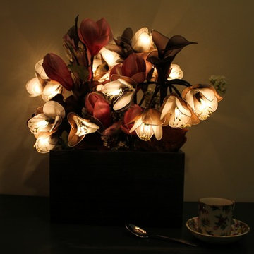 Stars Fell in Alabama - Pink Magnolia Tree in Kiri Wood Vase