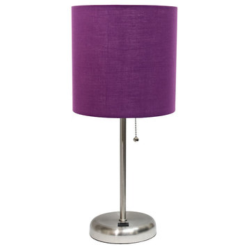 Creekwood Home Usb Port Feature Metal Table Desk Lamp With Purple CWT-2012-PR