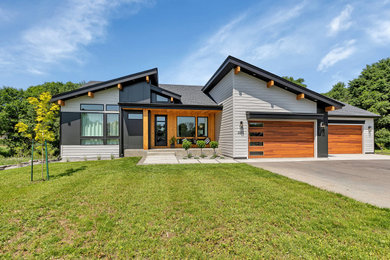 Example of a minimalist exterior home design in Minneapolis