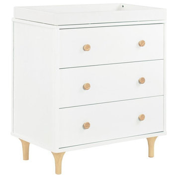 Babyletto Lolly 3 Drawer Changer Dresser in White and Natural