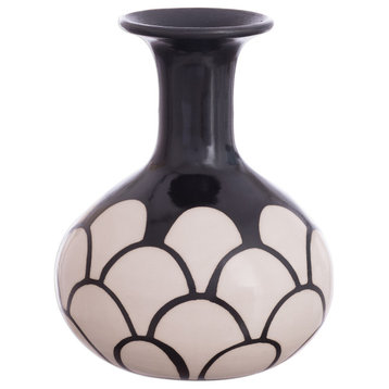 Handmade Chulucanas Petals Ceramic Decorative Vase