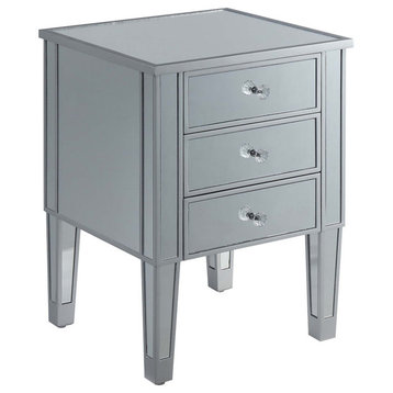 Gold Coast Mirrored 3 Drawer End Table