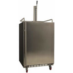 EdgeStar - EdgeStar KC7000 24"W Kegerator for Full Size Kegs - Stainless Steel - Features: Included in this purchase is a refrigerator and all necessary kegerator hardware and components Flexible Installation: Since this unit vents from the front, it can be installed under counter, flush with your cabinetry, for a seamless look in your kitchen or bar area Ample Capacity: Stores (3) corny kegs or (3) sixth kegs -- this unit can also handle oversize kegs Temperature Range: Keep beverages cool from 32 to 60°F Easy Mobility: Included casters make this unit easy to relocate Manufacturer Warranty: 1 Year In-Home, 1 Year Limited Product Technologies: Electronic Control Panel: Adjust lighting and temperature settings easily with this sleek control panel. Forced Air-Cooled Beer Tower: Beer in the line is kept cool, preventing a foamy pour and ensuring that every bit of your beer is served at the optimal temperature. LED Interior Lighting: An impressive LED light makes changing kegs easy and is cooler than other lights so that the interior temperature of your kegerator is unaffected. Specifications: Accepts Custom Panels: No Bulb Type: LED Depth: 25-3/8" Door Alarm: No Door Lock: Yes Height: 34-3/8" Height With Leveling Legs: 34-3/8" Height With Casters: 37-11/16" Installation Type: Built-In, Free Standing Leveling Legs: Yes Reversible Door: Yes Width: 23-13/16" With Casters: Yes Product Includes: One (1) Stainless Steel Column Draft Beer Tower One (1) Domestic “D” System Sankey Coupler One (1) 5 ft. length of 3/16 in. I.D. NSF Approved Beer Line One (1) 5 lb. Aluminum CO2 tank (Empty) One (1) Spanner Faucet Wrench One (1) 304 Stainless Steel Faucet One (1) Commercial Grade Dual-Gauge Regulator One (1) 5 ft. length of 5/16 in. I.D. Vinyl Air Line One (1) Stainless Steel Drip Tray One (1) Black Tap Handle
