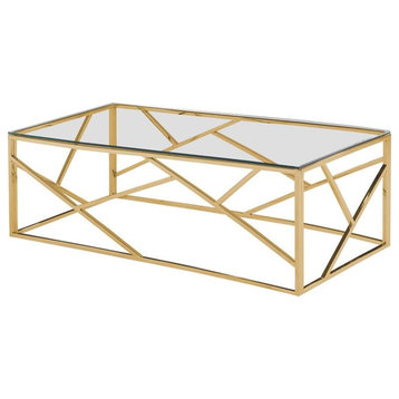Best Master Morganna Stainless Steel Living Room Coffee Table in Gold