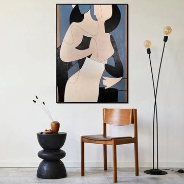 Sensual abstract painting on canvas "Symphony of the Plexus"