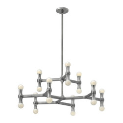 Fredrick Ramond Karma 18-Light Ceiling Pendant in Polished Aluminum Finish - Pendant Lighting