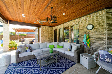 Example of a mountain style patio design in Dallas