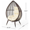 GDF Studio Dermot Teardrop Wicker Lounge Chair with Water Resistant Cushion