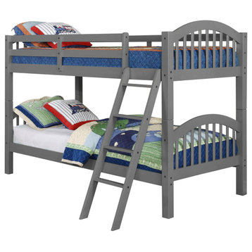 Dana Bunk Bed, Twin Over Twin, Gray, Bed Only