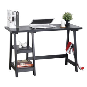 Sauder Stockbridge Executive Trestle Desk In Jamocha Wood