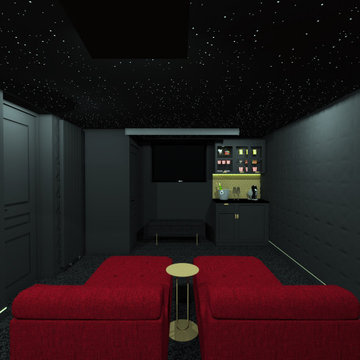 Transformation d'une chambre en salle de cinéma.