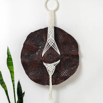 Terracotta Ceramic Wall Hat – Rustic Entryway Decor