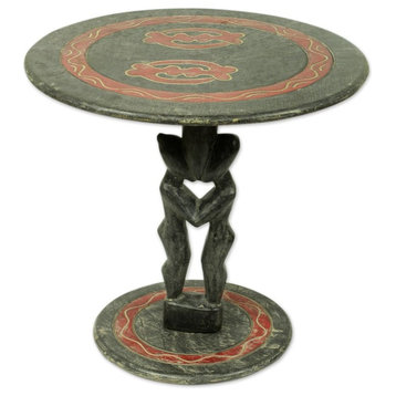 Novica Lovers Wood Accent Table
