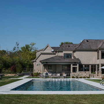 Bannockburn, IL Swimming Pool with Inside Hot Tub and Automatic Cover