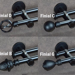 Double curtain rod set in black color - Products