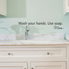 Wash your Hands Bathroom Wall Quote Decal, Black