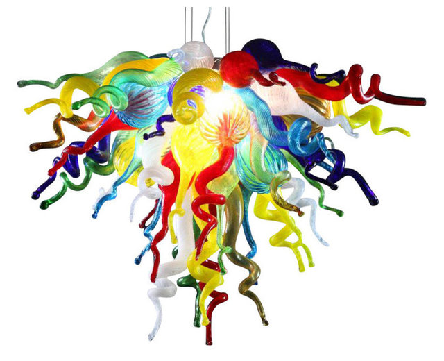 Multicolor Chandelier Eclectic Chandeliers By Viz Glass Inc Multicolor Chandelier Large