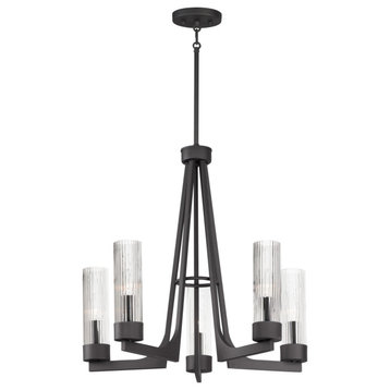 Maxim 30315CR Delos 5 Light 24"W Taper Candle Chandelier - Anthracite
