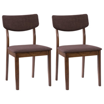 CorLiving Branson Dining Chair With Brown Tweed Cushion, Set of 2