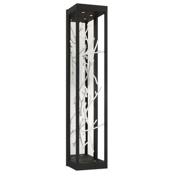 4 Light LED Wall Sconce, Black/Silver