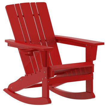 Red Rocking Chair-Cupholder
