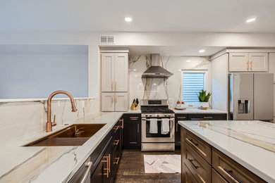 Example of a minimalist kitchen design in Chicago
