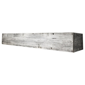 Set of 2 44" Rustic Planters Box, Tall Version, White Wash, 5"