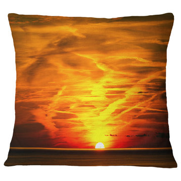 Sunset in Liguria Italy Landscape Photography Throw Pillow, 18"x18"