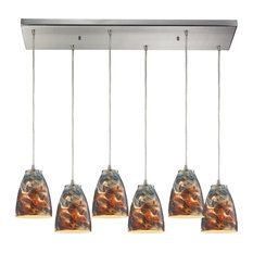 Boho 6 Light Mini Pendant in Satin Nickel Finish
